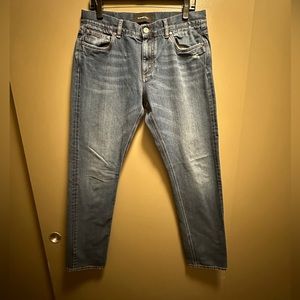 Zegna straight fit tailored fit blue wash denim jeans